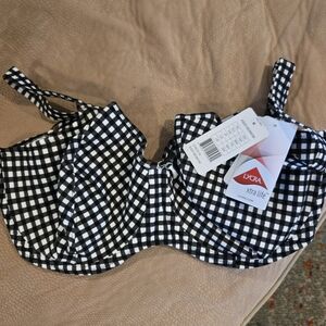 Freya Black and White Gingham Bikini Top